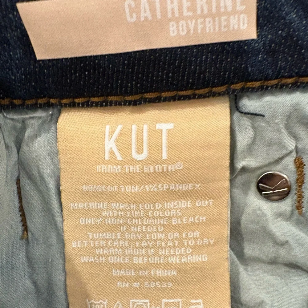 Kut from the Kloth Dark Blue Denim Jeans Boyfriend size 10 - Picture 4 of 4